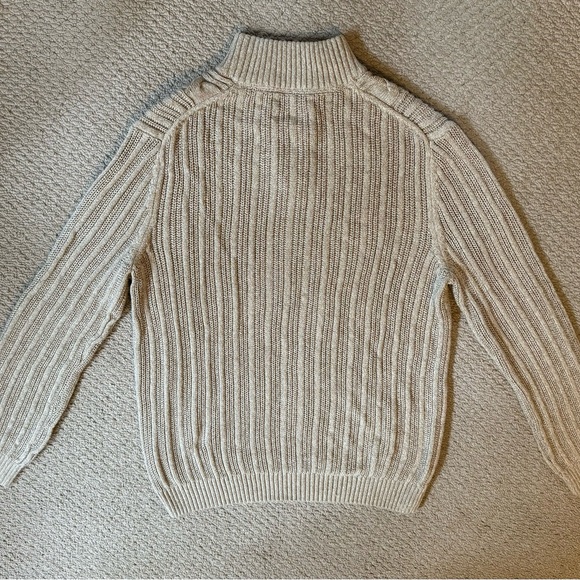 NWT Tasso Elba Men’s Cableknit Quarter- Zip Taupe Sweater Size L - Picture 2 of 4